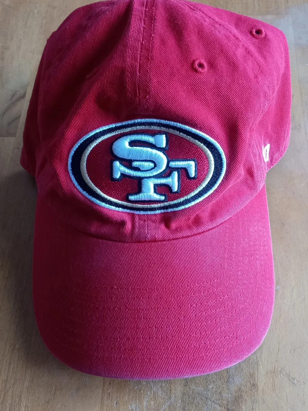 47 Brand Red Youth Baseball Cap with Black Logo Tag